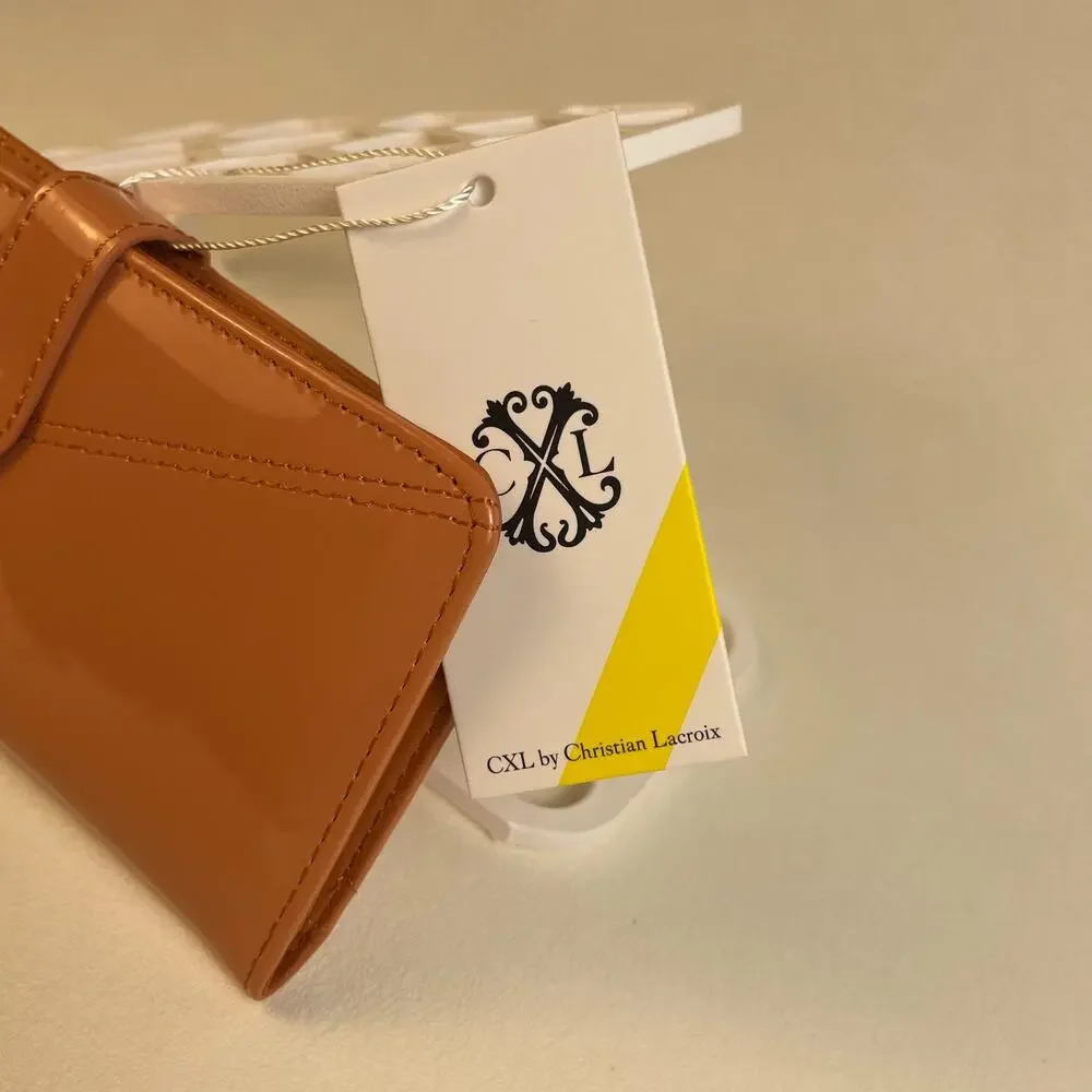 CXL Christian Lacroix Metro Patent Bi-Fold Skinny Wallet Tango NWT $48